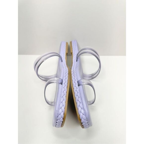 Nordstrom BP Viola Lilac Braided Flat Slide Sandals Size 6 Square Open Toe - Picture 6 of 7